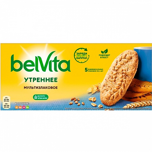 Утреннее мультизлаковое печенье "Belvita" 1