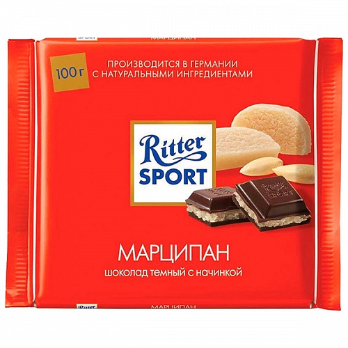 Шоколад тёмный с марципаном "Ritter Sport" 1
