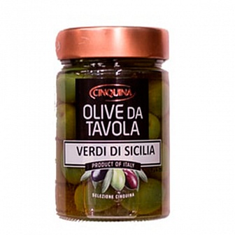 Оливки зеленые с косточкой Cinquina "Сицилийские"