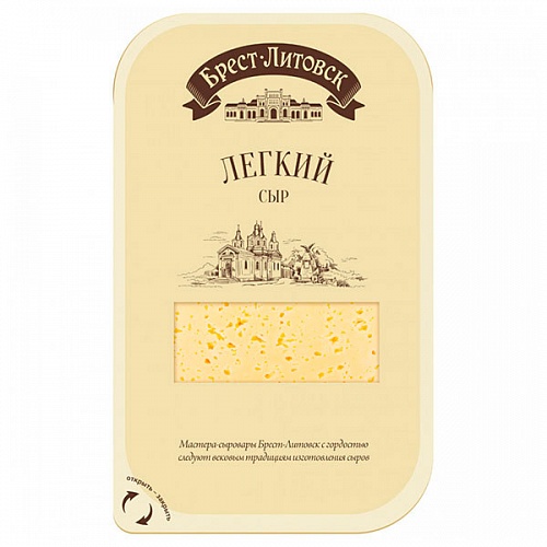 Сыр полутвердый "Брест-Литовск. Легкий", нарезка 35% 1