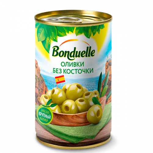 Оливки без косточки "Bonduelle" 1